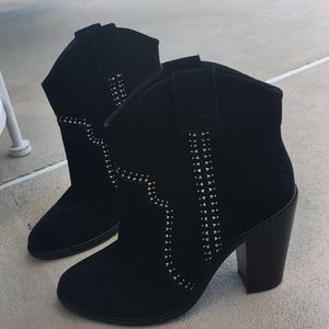 Joie Black studded monte suede booties sz. 38
